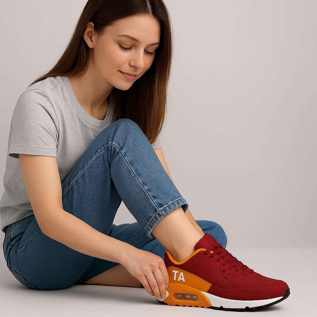 scarpa da corsa TA x AS Roma bianca rossa arancio