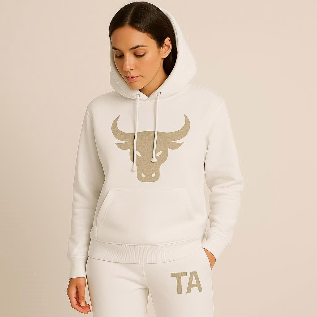 tuta jogging TA toro oro e bianca ricamata 100% cotone