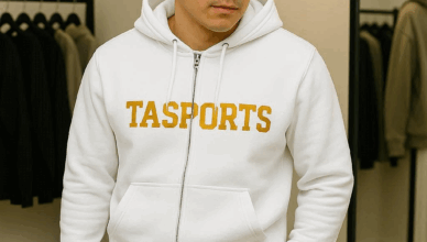 tuta jogging TASPORTS oro e bianca ricamata 100% cotone