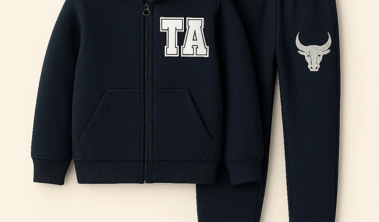 tuta jogging TA toro nera bambino ricamata 100% cotone