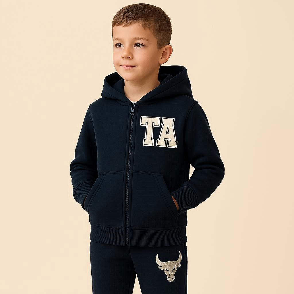 tuta TA toro nera bambino 100% cotone